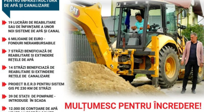 Primarul Cristian Gentea, investiţii uriaşe în infrastructura de apă şi canalizare