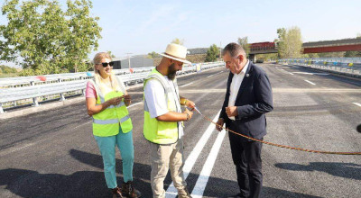 Podul peste pârâul Bascov a fost finalizat cu 9 luni mai devreme