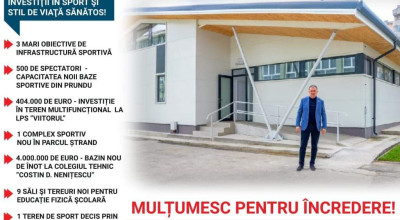 Primarul Cristian Gentea, investiții record în sport