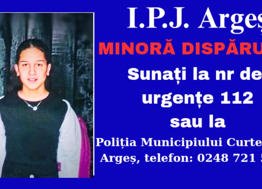 ALERTĂ în Argeș! O MINORĂ a dispărut de acasă