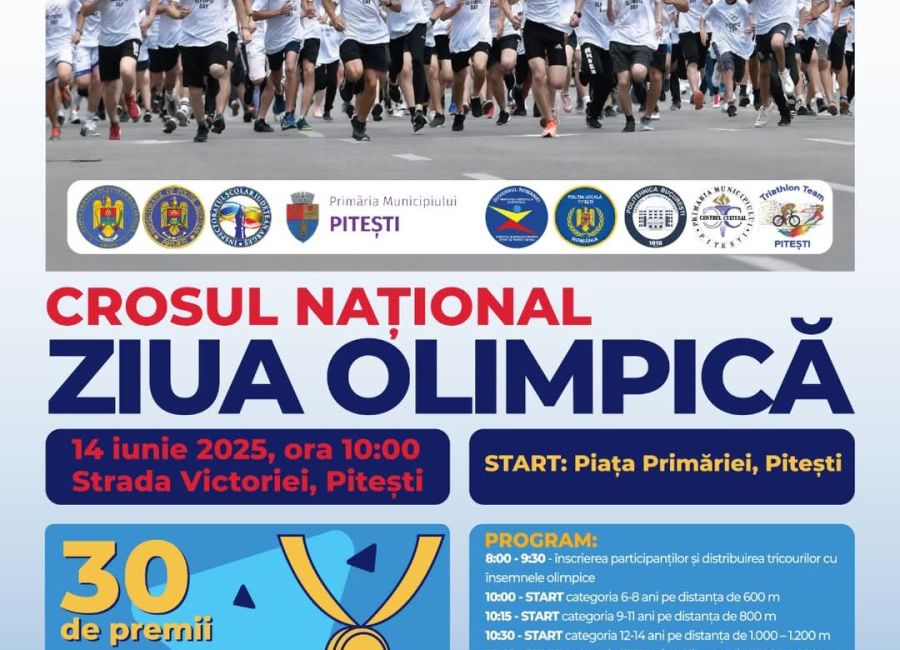 Piteștiul găzduiește Crosul Național „Ziua Olimpică” – ediția 2025!