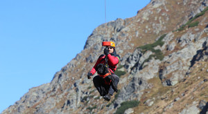 Exerciţiu spectaculos al Salvamont pe Transfăgărăşan