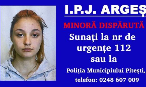 ALERTĂ în Argeș! O MINORĂ a dispărut de o săptămână