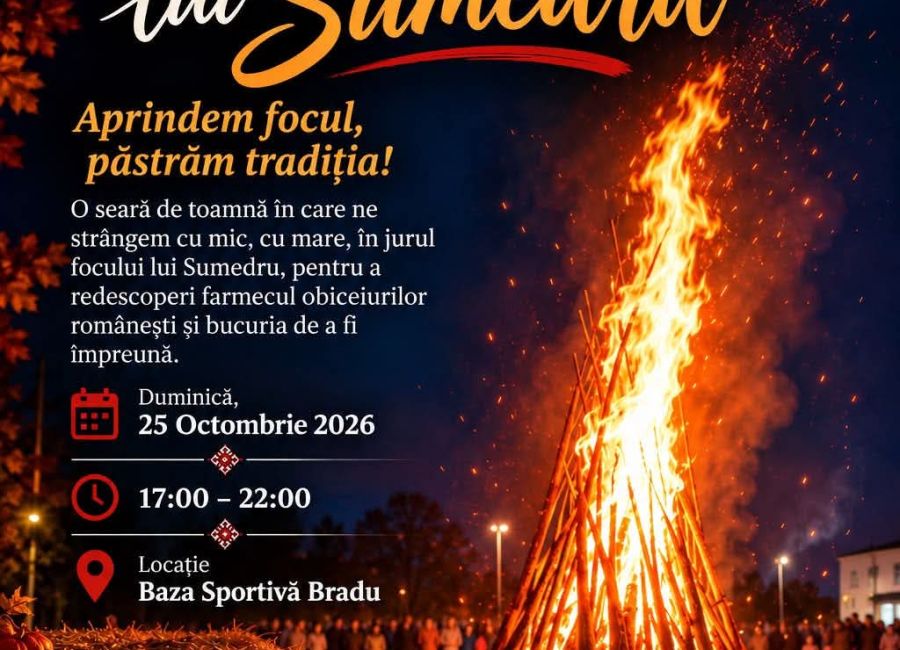 Seară magică în comuna Bradu! Va fi aprins Focul lui Sumedru!
