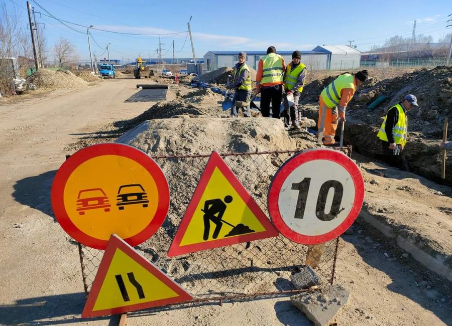 Lucrări de modernizare pe o stradă din Colibași