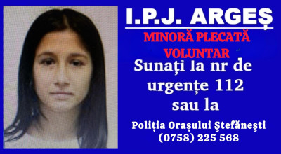 ALERTĂ în Argeș! O MINORĂ a FUGIT de acasă