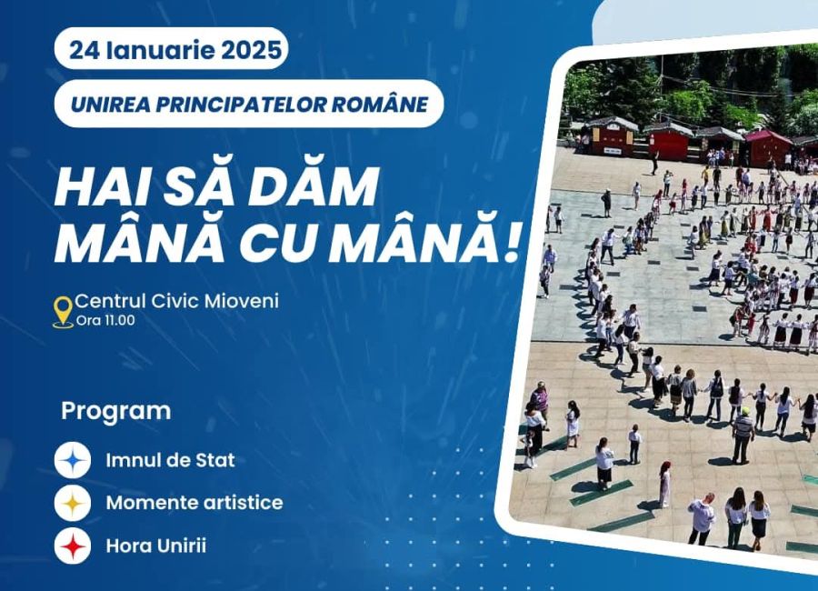 La Mioveni va fi celebrată Ziua Unirii Principatelor