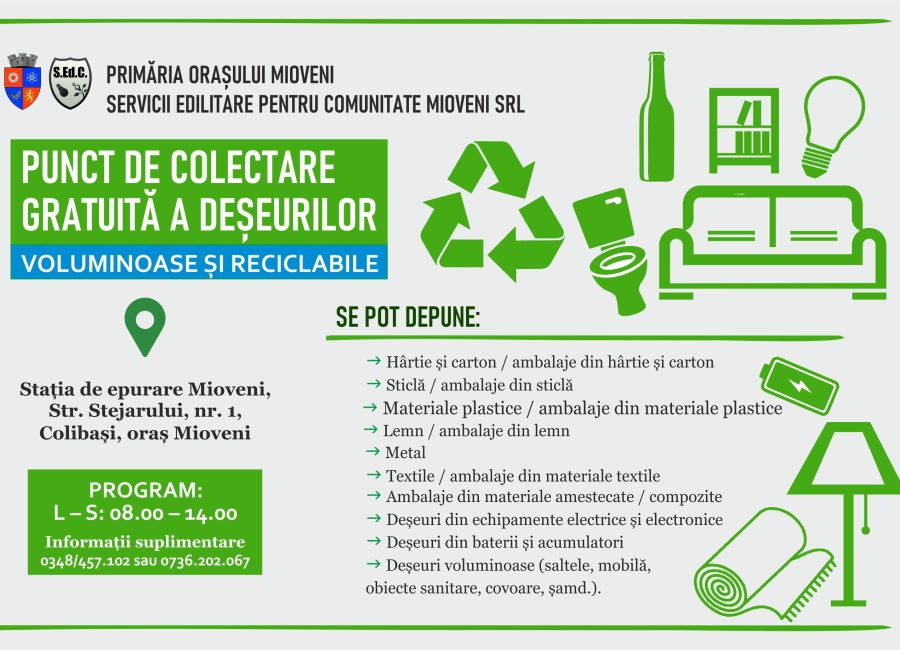Punct de colectare a deșeurilor voluminoase și reciclabile