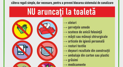 Canalizarea nu este coş de gunoi!