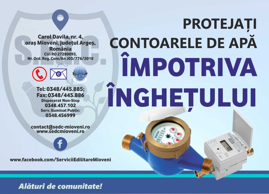 Protejați contoarele în sezonul rece