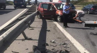 ACUM! Accident cu TREI MAȘINI pe A1!