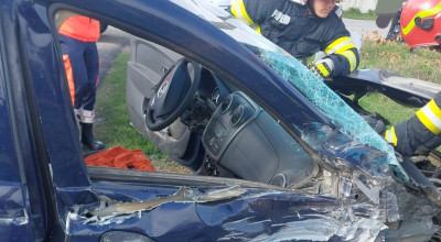 ACUM! Accident GRAV pe A1! O mașină s-a RĂSTURNAT