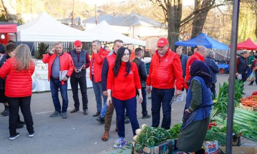 Ministrul Simona Bucura-Oprescu și președintele Ion Mînzînă, împreună cu echipa PSD în mijlocul oamenilor din Stâlpeni, Mihăești, Coșești și Costești