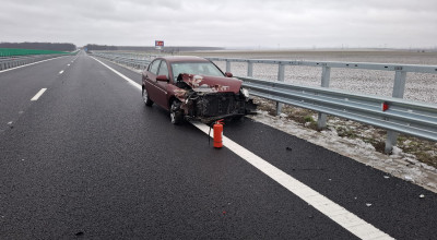 ACUM! Accident cu două mașini pe Drumul Expres Pitești-Craiova!