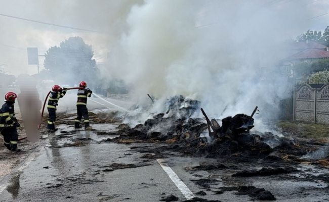 ACUM! Incendiu în Argeș! Un bărbat a fost RĂNIT!