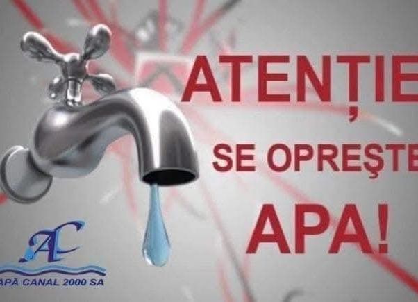 Mâine se oprește furnizarea apei în orașul Ștefănești!