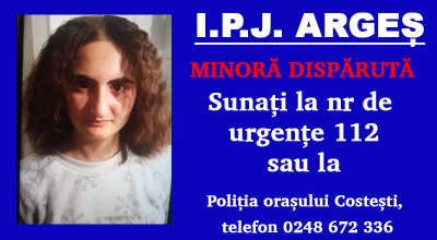 ACUM! O minoră a DISPĂRUT din Argeș