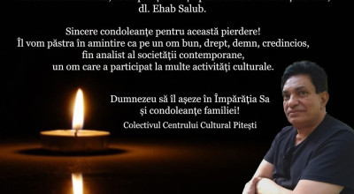 Colectivul Centrului Cultural Pitești, mesaj de condoleanțe