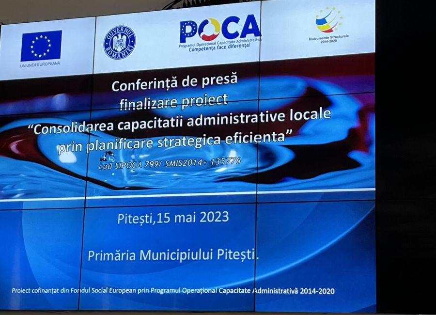 Anunţ privind finalizarea Proiectului: 'Consolidarea capacității administrative locale prin planificare strategică eficientă'
