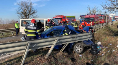Accident GRAV în Argeș! Femeie lovită de un TIR