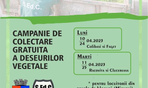 Campanie de colectare gratuită a deșeurilor vegetale