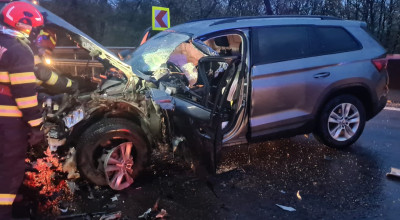 Accident GRAV în Argeș! Două persoane au fost RĂNITE