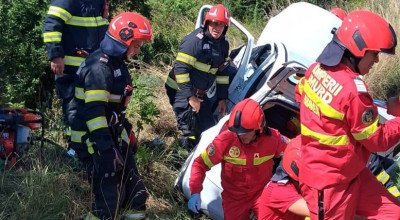 O șoferiță de 34 de ani a provocat un accident grav în Argeș!