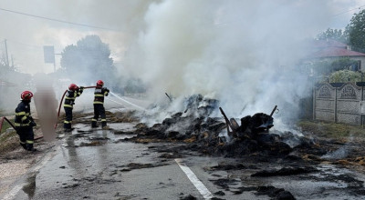 ACUM! Incendiu în Argeș! Un bărbat a fost RĂNIT!