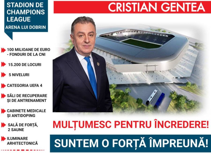 Cristian Gentea, anunţul momentului! Începe construcţia noului stadion din Trivale