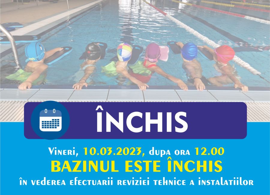 Bazinul de înot Mioveni este închis vineri pentru revizie tehnică