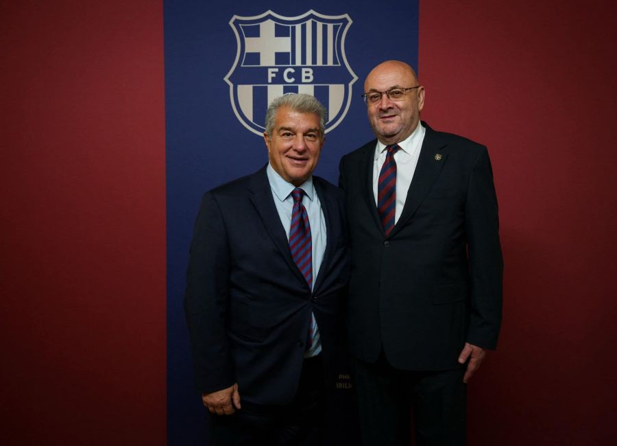 Ion Mînzînă, întâlnire cu președintele FC Barcelona, Joan Laporta!