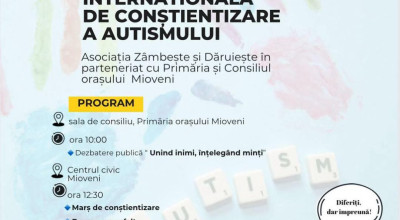 La Mioveni va fi marcată Ziua Internațională de Conștientizare a Autismului