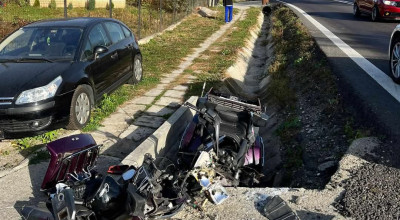 Accident cu MOTOCICLIST în Argeș!