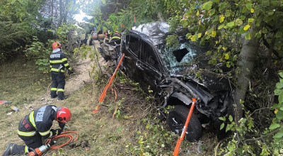 Accident MORTAL în Argeș! A intrat cu mașina într-un copac!