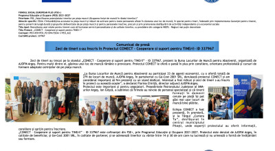 Zeci de tineri s-au înscris în Proiectul CONECT - Cooperare și suport pentru TINEri!- ID 337967