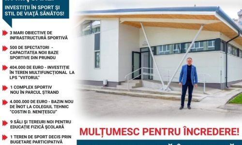 Primarul Cristian Gentea, investiții record în sport