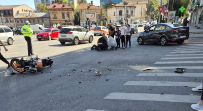 ACUM! Motociclist, accident GRAV în Pitești!