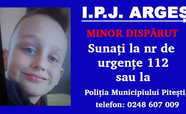 ACUM! ALERTĂ în Argeș! Un copil a DISPĂRUT