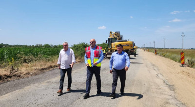 Președintele Ion Mînzînă a verificat stadiul lucrărilor pe DJ659