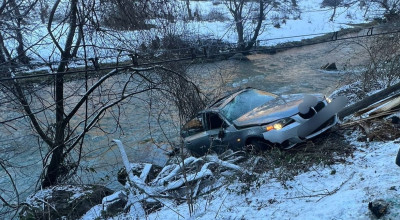 ACUM! Accident GRAV în Argeș! A ajuns cu mașina în RÂU!