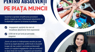 Executivul a simplificat procedura de efectuare a stagiului pentru absolvenţii de învăţământ superior