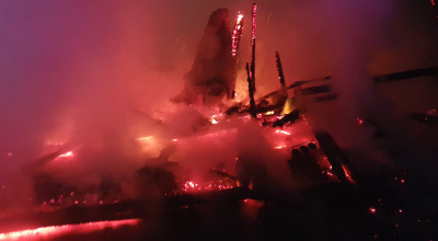 INCENDIU în Argeș! O cabană a luat FOC