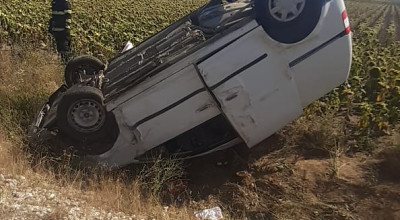 ACUM! Accident GRAV în Argeş! O maşină s-a RĂSTURNAT!