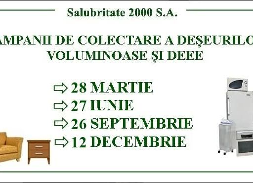 Calendarul campaniilor de colectare a deșeurilor voluminoase și DEEE, în Pitești, pentru anul 2025!