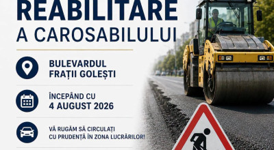 Lucrări de reabilitare pe Bulevardul Frații Golești din Pitești!