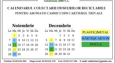 SALUBRITATE 2000! În atenția abonaților casnici din cartierul Trivale!