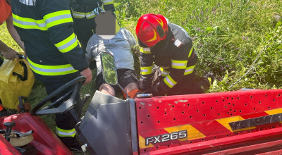 Bărbat prins sub un TRACTOR în Argeș!
