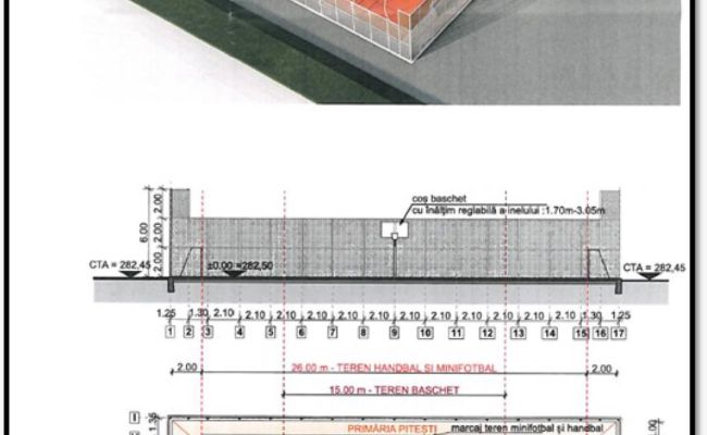 Trei terenuri de sport multifuncţionale vor fi construite la Piteşti