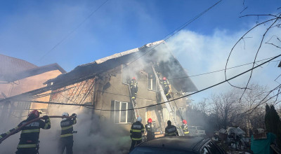 UPDATE! Incendiu PUTERNIC în comuna Bradu!