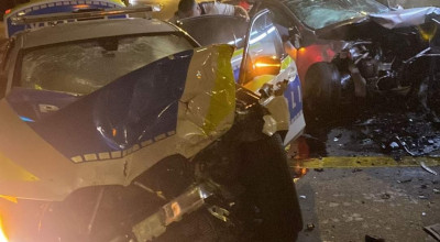 Mașină de POLIȚIE, accident GRAV în Argeș